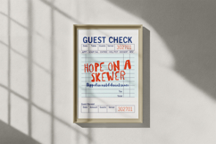 Funny Guest Check PNG Vintage Diner Style, Sublimation PNG. Product Image 2