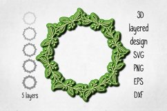 3D layered Wreath Cut file Product Image 1