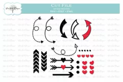 Arrows Chevrons and Hearts Oh My! - SVG DXF PNG Product Image 1