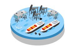 Petroleum concept banner, isometric style Product Image 1