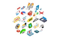 Case icons set, isometric style Product Image 1
