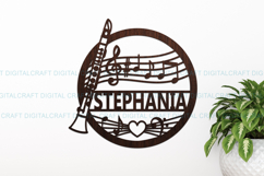Clarinet name round Sign SVG Laser Cut Cricut file Product Image 1