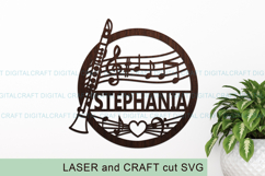 Clarinet name round Sign SVG Laser Cut Cricut file Product Image 2