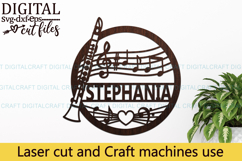 Clarinet name round Sign SVG Laser Cut Cricut file Product Image 3