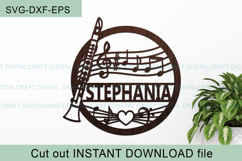 Clarinet name round Sign SVG Laser Cut Cricut file Product Image 4
