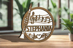Clarinet name round Sign SVG Laser Cut Cricut file Product Image 6