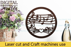 Music notes name round Sign SVG Laser Cut Cricut file Product Image 3