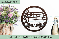 Music notes name round Sign SVG Laser Cut Cricut file Product Image 4