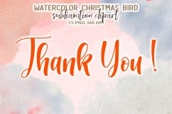 Christmas Bird Watercolor Clipart Product Image 14