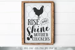 Rise and Shine Mother Cluckers SVG | Funny Farmhouse Kitchen Product Image 1