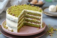 Pistachio layer cake with cream cheese frosting Product Image 1