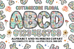 Cottagecore Alphabet png clipart, Floral letters doodle Product Image 1