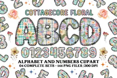 Cottagecore Alphabet png clipart, Floral letters doodle Product Image 1