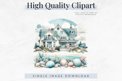 Beach House Clipart, Coastal Home Download Product Image 1