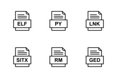 Set Of File Formats Icons Product Image 1