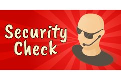 Security sheck concept banner, comics isometric style Product Image 1
