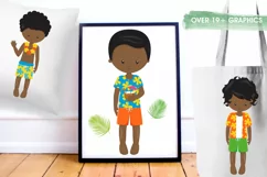 African American Hawaiian Luau Boys graphics - vectors Product Image 5