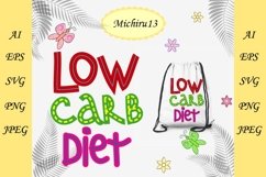 "Low carb diet" hand drawn lettering. Keto diet flat Product Image 1