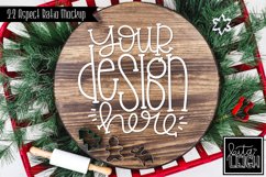 Wood Round Christmas Mockup with Cookies | Stylized Photo Product Image 1