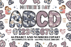 Mother's Day Alphabet clipart, mother’s day letters doodle Product Image 1