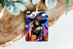 Witch Air Freshener, Halloween Car Freshie Sublimation Product Image 1