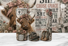Grace Over Guilt Highland Cow Wrap PNG Product Image 1