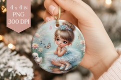 Ballerina Girl Ornament PNG with Butterflies and Swan Product Image 1