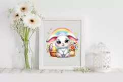 Easter Bunny Egg Flower, Clipart |T-shirt, Mug PNG Product Image 2