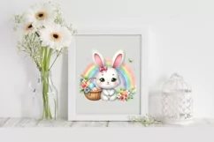 Easter Bunny Egg Flower, Clipart |T-shirt, Mug PNG Product Image 2