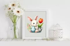 Easter Bunny Egg Flower, Clipart |T-shirt, Mug PNG Product Image 2