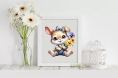 Easter Bunny Egg Flower, Clipart |T-shirt, Mug PNG Product Image 1