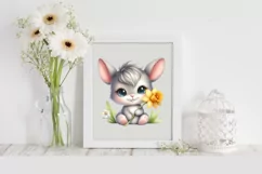 Easter Bunny Egg Flower, Clipart |T-shirt, Mug PNG Product Image 2