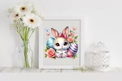 Easter Bunny Egg Flower, Clipart |T-shirt, Mug PNG Product Image 2