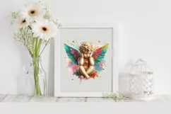 Cupid Angel Of Love Gesture Watercolor Florals Clipart Product Image 1