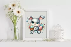 Easter Bunny Egg Flower, Clipart |T-shirt, Mug PNG Product Image 1
