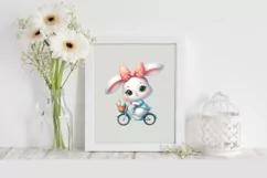 Easter Bunny Egg Flower, Clipart |T-shirt, Mug PNG Product Image 1