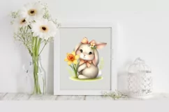 Easter Bunny Egg Flower, Clipart |T-shirt, Mug PNG Product Image 2