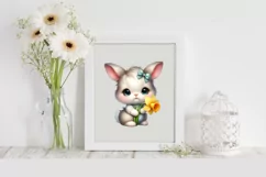 Easter Bunny Egg Flower, Clipart |T-shirt, Mug PNG Product Image 1