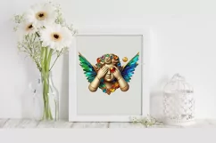 Cupid Angel Of Love Gesture Watercolor Florals Clipart Product Image 2