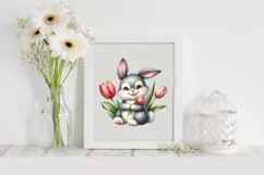 Easter Bunny Flower, Clipart |T-shirt, Mug PNG Product Image 2