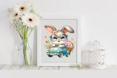 Easter Bunny Egg Flower, Clipart |T-shirt, Mug PNG Product Image 2