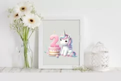 2 years birth day cake unicorn clipart Product Image 7