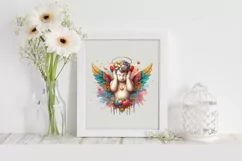 Cupid Angel Of Love Gesture Watercolor Florals Clipart Product Image 2