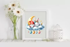 Easter Gnome With Bunny On a Cloud Clipart |T-shirt, Sticker Product Image 2
