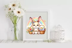 Easter Bunny Egg Flower, Clipart |T-shirt, Mug PNG Product Image 1
