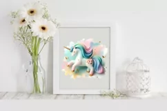 3d Luxury Golden Unicorn Buterfly, Clipart |T-shirt, Mug, Product Image 2