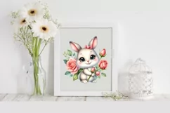 Easter Bunny Egg Flower, Clipart |T-shirt, Mug PNG Product Image 2