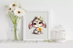 Easter Bunny Girl Egg Flower, Clipart |T-shirt, Mug PNG Product Image 2