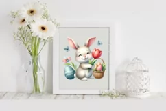 Easter Bunny Egg Flower, Clipart |T-shirt, Mug PNG Product Image 1