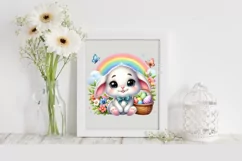 Easter Bunny Egg Flower, Clipart |T-shirt, Mug PNG Product Image 2